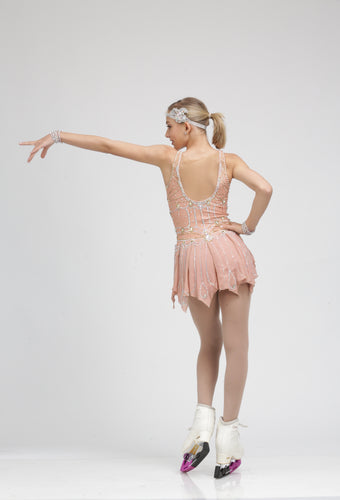 Pink Flapper-inspired Figure Skating Dress Ice skating Dress by Tania Bass 