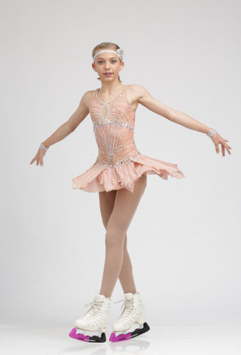 Pink Flapper-inspired Figure Skating Dress Ice skating Dress by Tania Bass 